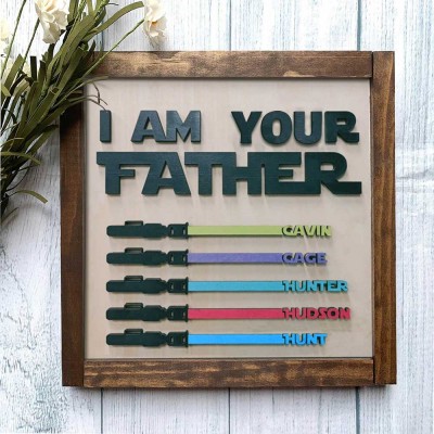 I Am Their Father Sign Personalized Kids Name Frame For Dad Father's Day