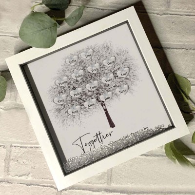 Custom Family Tree Frame With Names Anniversary New Home Decor Together is Our Favorite Place to be
