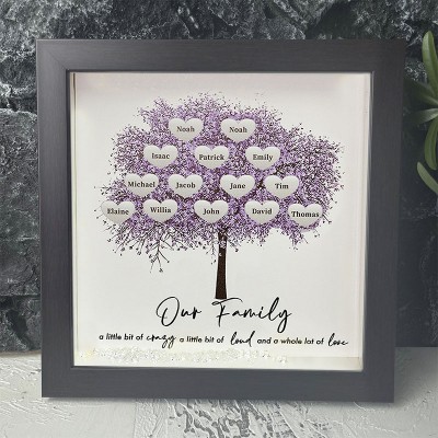 Personalized Family Tree Name Red Oak Frame Home Decor For Mother's Day Christmas