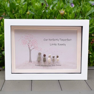 Personalized Pebble Art Picture Frame For Family Christmas's Day