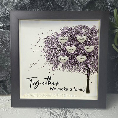 Together We Made a Family Personalized Family Tree Name Red Oak Frame Home Decor