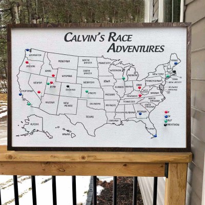 Push Pin USA Travel Map For Couples Custom Anniversary Gifts Home Wall Decor