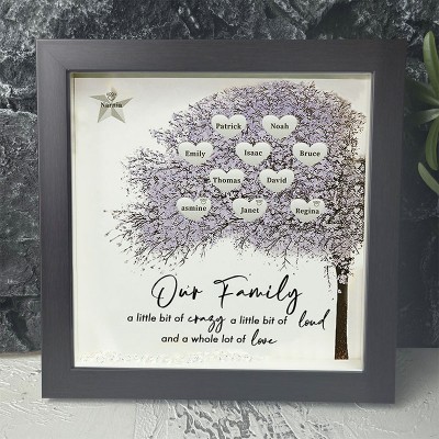 Personalized Family Tree Name Red Oak Frame Home Decor For Mother's Day Christmas