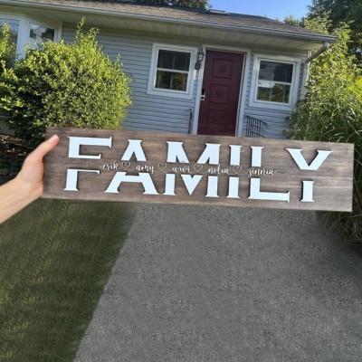Personalized Mom Wood Sign Family Plaque With Name Engraving For Christmas's Day