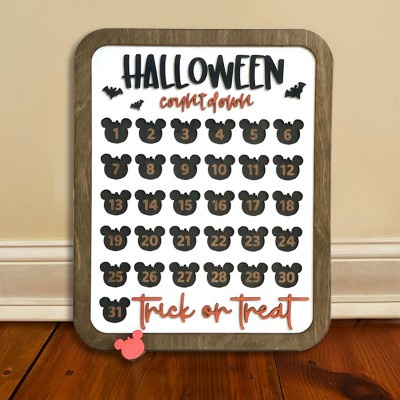 Halloween Countdown Calendar Wood Sign Farmhouse Home Decor