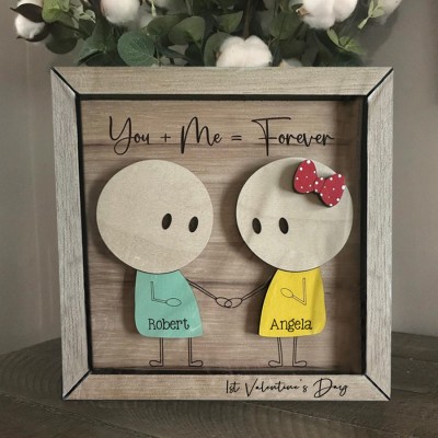 Custom Couple Wood Sign Valentine's Day Anniversary Gift