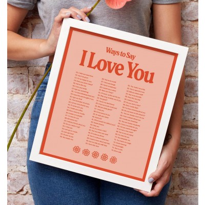 Ways To Say I Love You Wooden Sign Frame Wall Art Decor