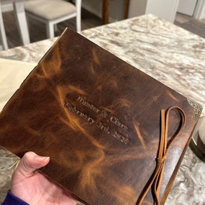 Our Adventure Book Personalized Leather Photo Album For Valentine's Day Anniversary Gift Ideas