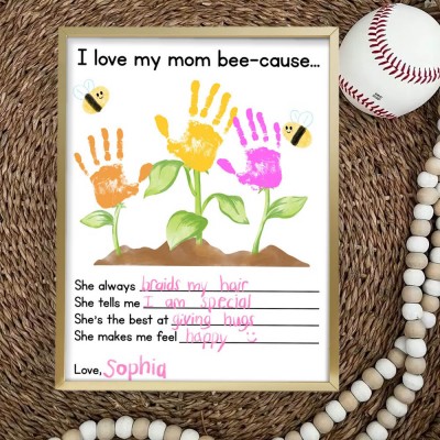 Personalized Mother's Day Garden Printable Kids' DIY Handprint Keepsake From Kids