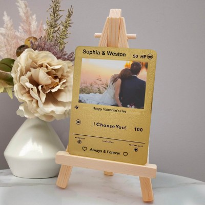 Personalised Photo Metal Card For Soulmate Couple Girlfriend Valentine's Day Anniversary Gift Ideas