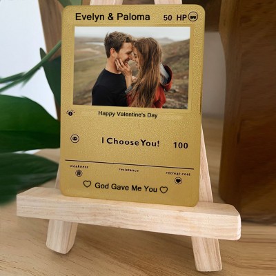 Personalised Photo Metal Card For Soulmate Couple Girlfriend Valentine's Day Anniversary Gift Ideas