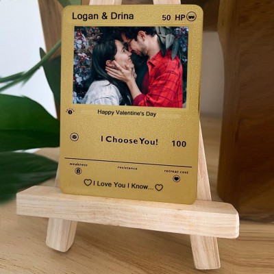 Personalised Photo Metal Card For Soulmate Couple Girlfriend Valentine's Day Anniversary Gift Ideas