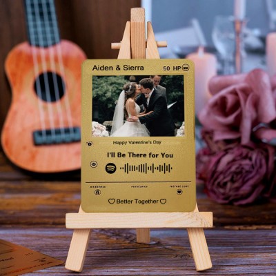 Personalised Spotify Photo Metal Card For Soulmate Couple Girlfriend Valentine's Day Anniversary Gift Ideas