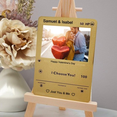 Personalised Photo Metal Card For Soulmate Couple Girlfriend Valentine's Day Anniversary Gift Ideas