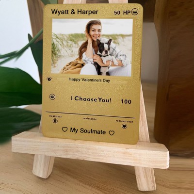 Personalised Photo Metal Card For Soulmate Couple Girlfriend Valentine's Day Anniversary Gift Ideas