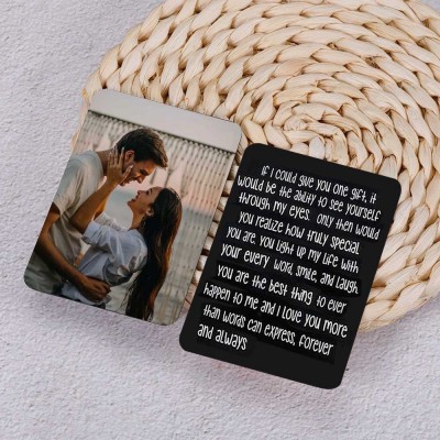 Personalized Metal Wallet Photo Card Love Note Anniversary Gift for Him Her