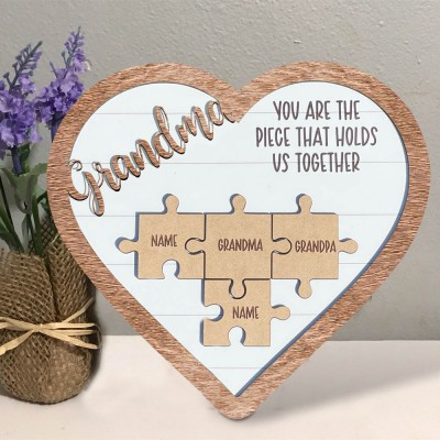 Personalized Mom Puzzles Name Sign From Kids Gift You Are The Piece That Holds Us Together Home Wall Decor For Mother's Day