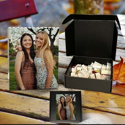 Personalized Photo Block Puzzle Building Brick Gift For Friend Sister