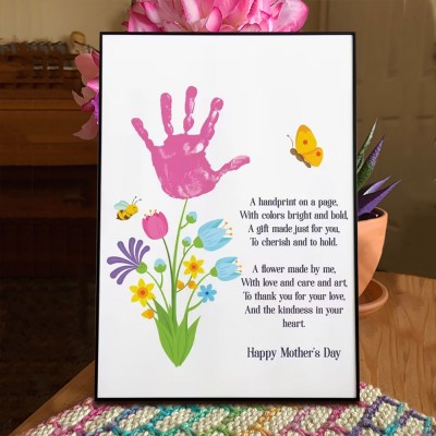 Personalized Mother's Day Garden Printable Kids' DIY Handprint Keepsake From Kids