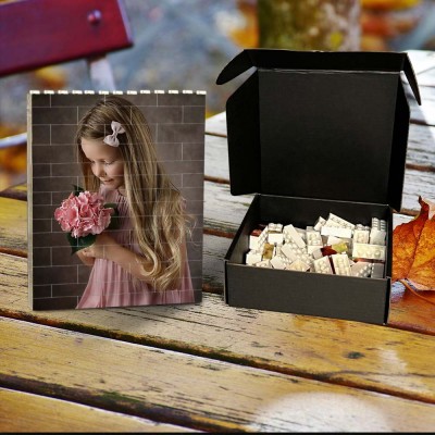 Personalized Photo Block Puzzle Building Brick Family Keepsake Gift For Kids