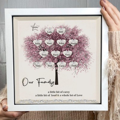Custom Family Tree Frame With Kids Names For Anniversary Christmas New Home Decor Our Family a little bit of Crazy