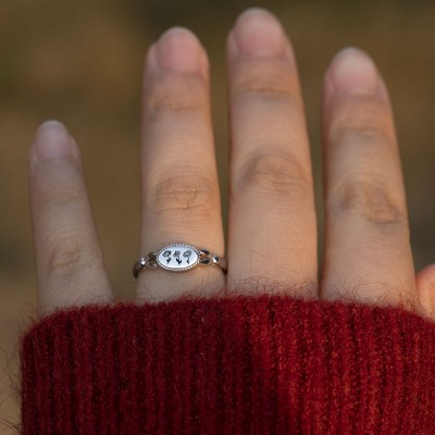 Family Birth Flower Month Ring Personalised Gift For Her