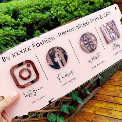 Personalized Large Wall Mounted Business Social Media Sign