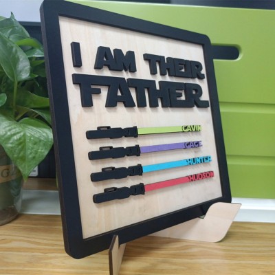 I Am Their Father Sign Personalized Kids Name Frame For Dad Father's Day