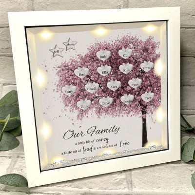 Custom Family Tree Frame With Names Anniversary New Home Decor For Mom Grandma Our Family A little Bit Of Crazy