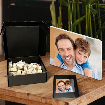 Personalized Photo Block Puzzle Building Brick Family Keepsake Gift Ideas For Father's Day