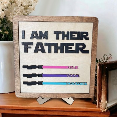 Custom I Am Their Father Sign With Kids Name Frame For Father's Day