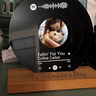 Personalized Photo Music Song Record Plaque Home Decor For Valentine's Day Anniversary Couple Wedding Gift Ideas