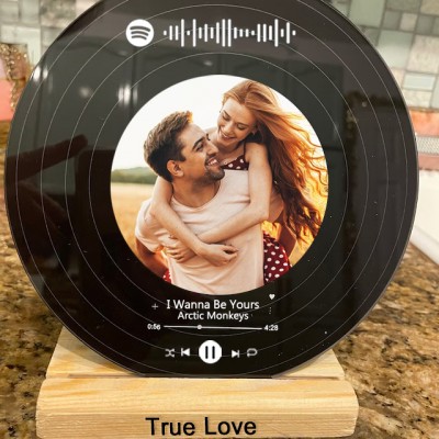 Personalized Photo Music Song Record Plaque Home Decor For Valentine's Day Anniversary Couple Wedding Gift Ideas