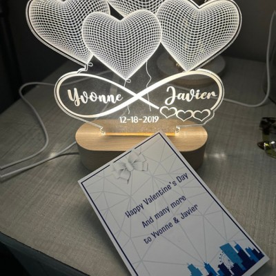 Personalised 3D Illusion Night Photo Light Romantic Home Decor Valentine's Day Gift Ideas