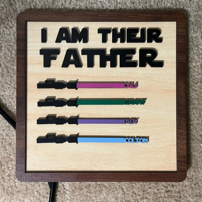 I Am Their Father Sign Personalized Kids Name Frame For Dad Father's Day