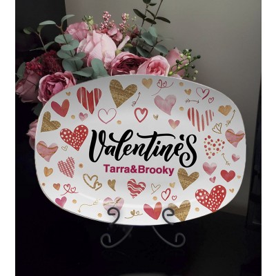 Personalized Valentine Platter With Couple Name For Girlfriend