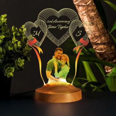 Custom Photo Led Night Light Valentin's Day Gift For Her Couple Bedroom Decor