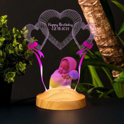 Custom Kids Baby Photo Led Night Light Bedroom Decor