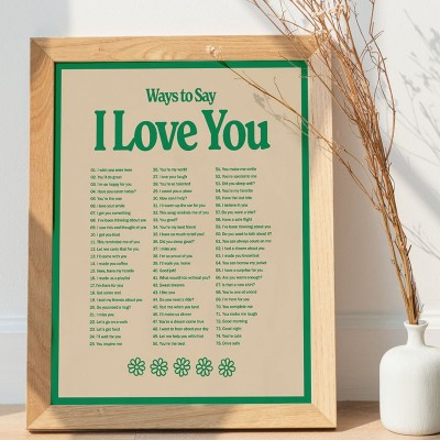 Ways To Say I Love You Wooden Sign Frame Wall Art Decor