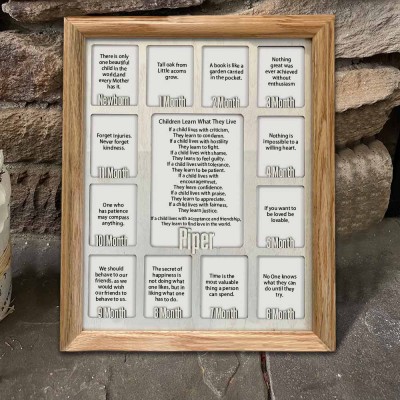 Personalized Baby First Year Picture Frame Display Board Nursery Gifts