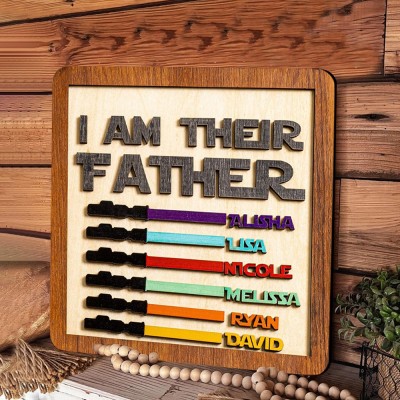 Custom I Am Their Father Sign With Kids Name Frame For Father's Day