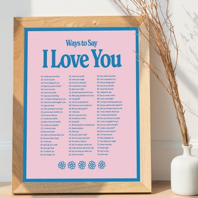 Ways To Say I Love You Wooden Sign Frame Wall Art Decor