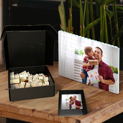 Personalized Photo Block Puzzle Building Brick Family Keepsake Gift Ideas For Father's Day