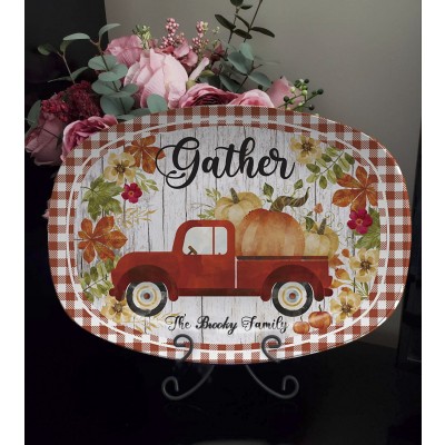 Personalized Thanksgiving Platter Fall Home Table Decor