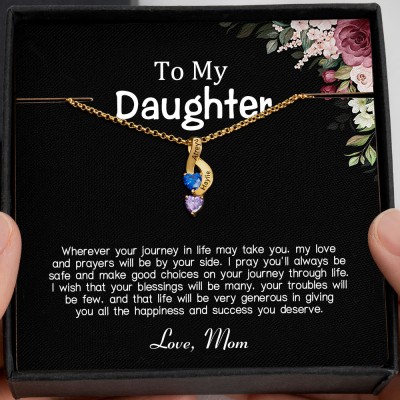 Personalized To My Daughter Birthstone Necklace From Mom For Girl