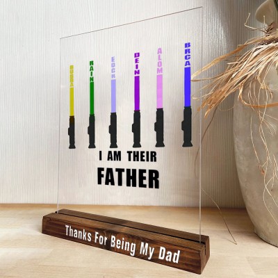 I Am Their Father Sign Personalized Kids Name Frame For Dad Father's Day