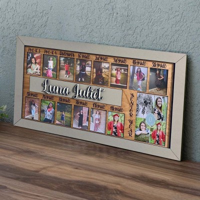 Personalized 3D Pre-K-12 School Years Photo Frame Display Back to School Gifts For Girls