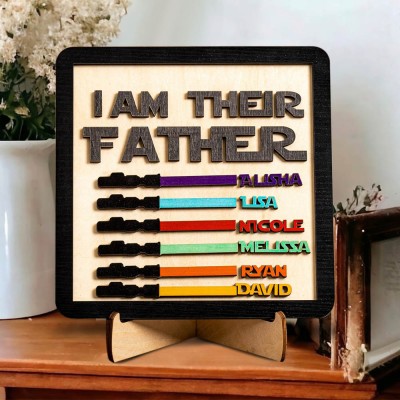 Custom I Am Their Father Sign With Kids Name Frame For Father's Day