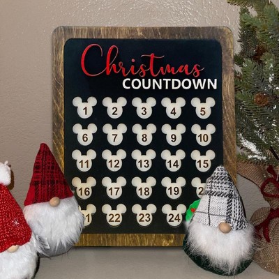 Christmas Advent Countdown Calendar Wood Sign Farmhouse Home Decor