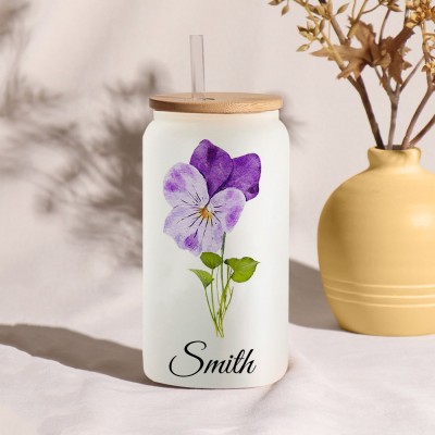 Personalized Birth Month Flower Tumbler For Her and Bridesmaid Bachelorette Party Gift